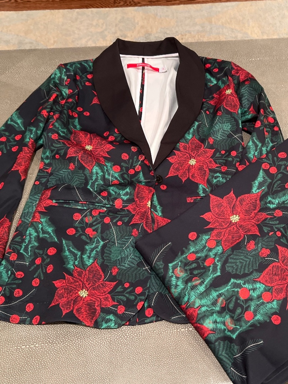 Holiday 2 piece poinsettia suit